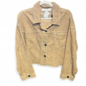 Tan Corduroy Cropped Jacket